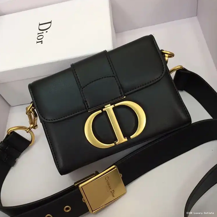 Bag Calfskin Montaigne Dior 30 Box Black 0523 Luxury